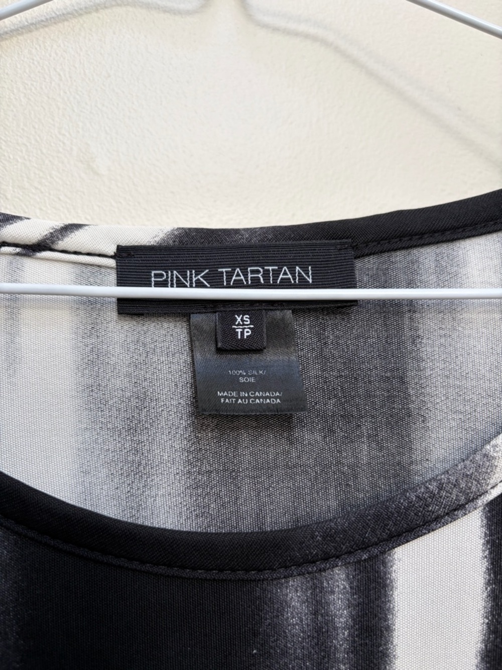 Pink Tartan Black and White 100% Silk dress